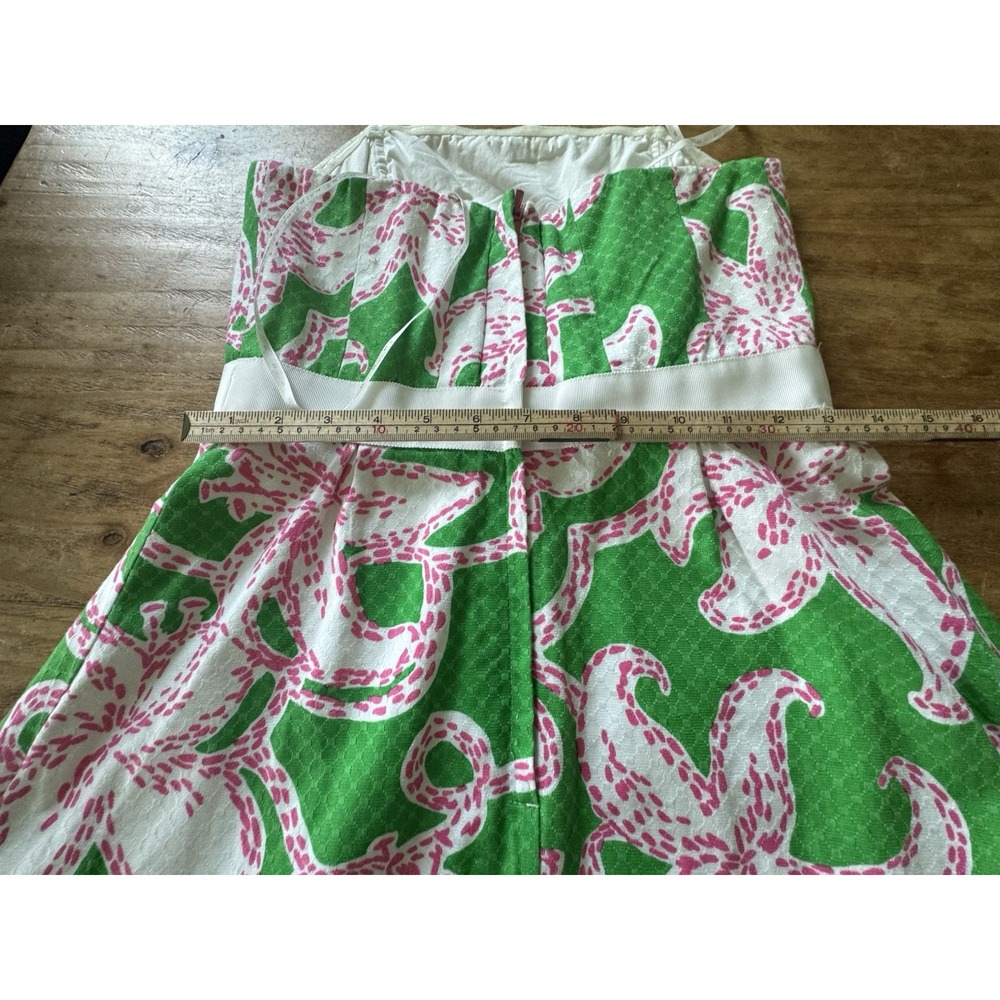 Lilly Pulitzer Amberly Strapless Dress Prep Green Pink Twinkle Floral Sz 2 - Picture 12 of 14